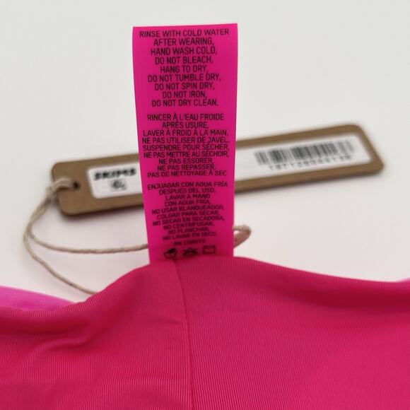NWT SKIMS 3X Recycled Swim Hipster Bikini Bottom Hot Pink Camo Logo BRAND NEW - Picture 8 of 12